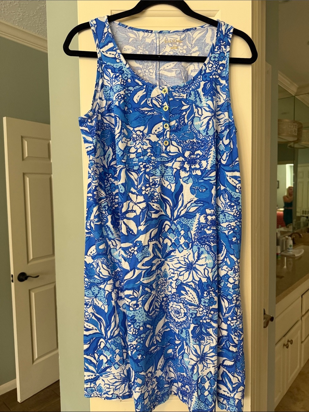 Lilly Pulitzer Blue and White Floral Mini Dress